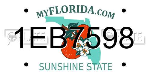 1EB7598 Florida License Plate