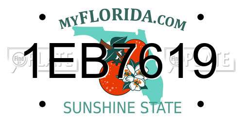 1EB7619 Florida License Plate