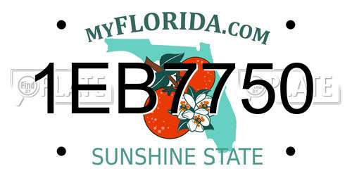 1EB7750 Florida License Plate
