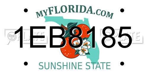 1EB8185 Florida License Plate