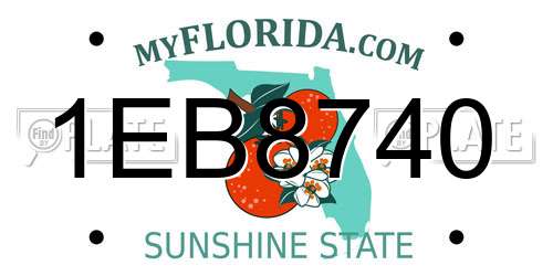 1EB8740 Florida License Plate