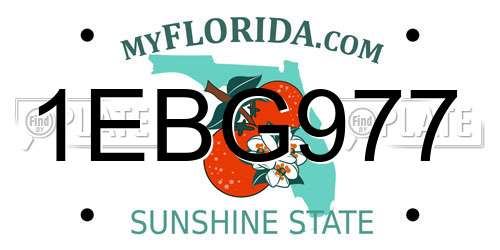 1EBG977 Florida License Plate