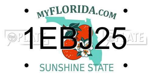 1EBJ25 Florida License Plate