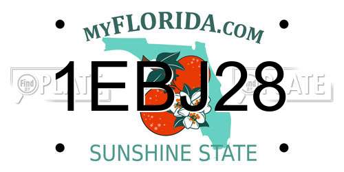 1EBJ28 Florida License Plate