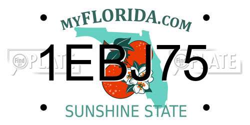 1EBJ75 Florida License Plate