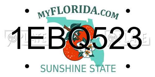 1EBQ523 Florida License Plate