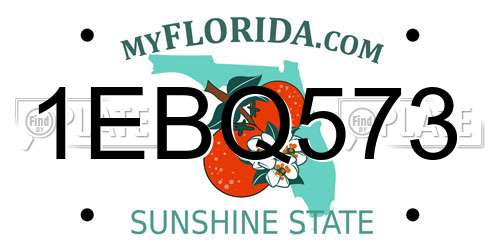 1EBQ573 Florida License Plate