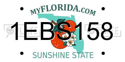 1EBS158 Florida License Plate