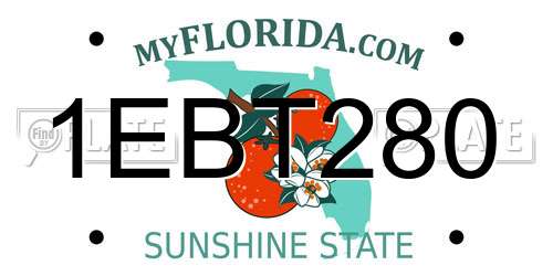 1EBT280 Florida License Plate