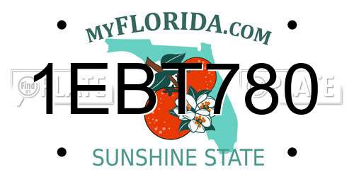 1EBT780 Florida License Plate