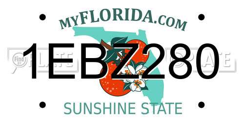 1EBZ280 Florida License Plate