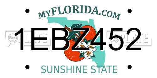 1EBZ452 Florida License Plate