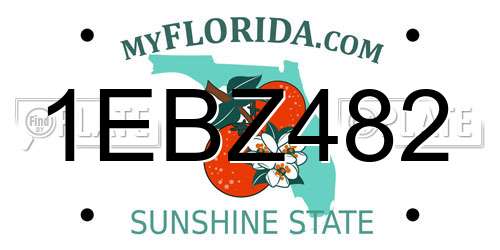1EBZ482 Florida License Plate