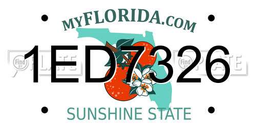 1ED7326 Florida License Plate