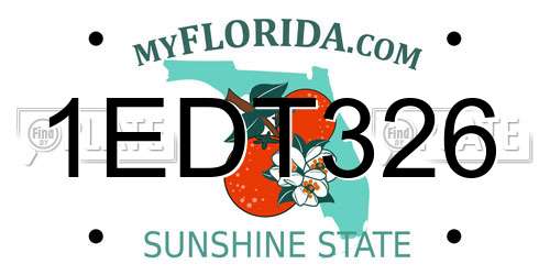 1EDT326 Florida License Plate