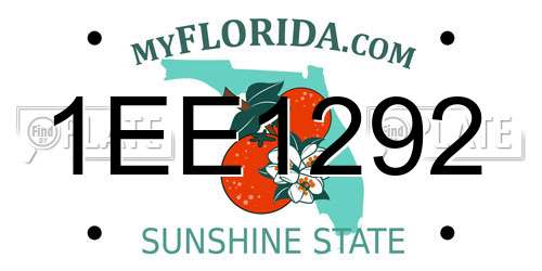 1EE1292 Florida License Plate