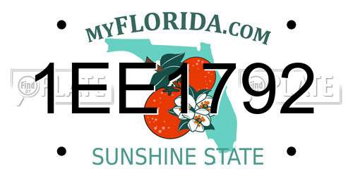 1EE1792 Florida License Plate