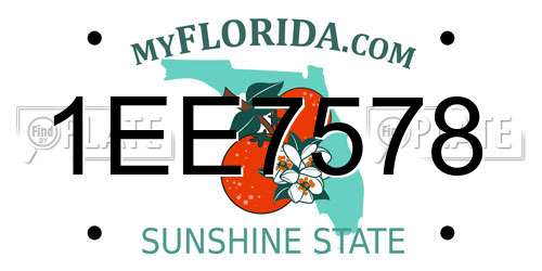 1EE7578 Florida License Plate