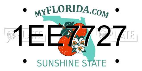 1EE7727 Florida License Plate
