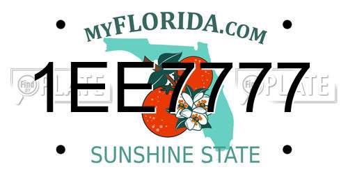 1EE7777 Florida License Plate