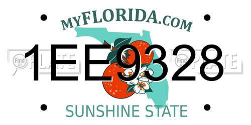 1EE9328 Florida License Plate