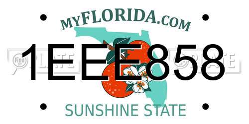 1EEE858 Florida License Plate