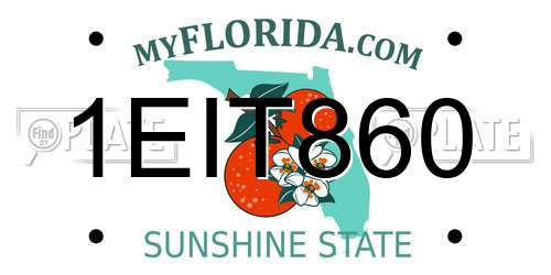 1EIT860 Florida License Plate