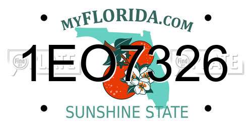 1EO7326 Florida License Plate