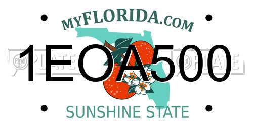 1EOA500 Florida License Plate