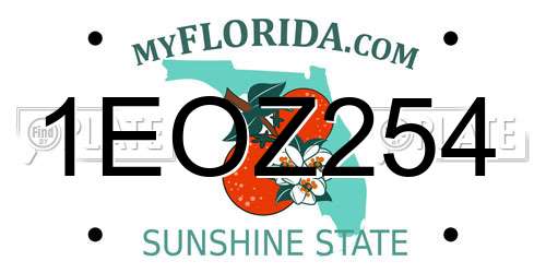 1EOZ254 Florida License Plate