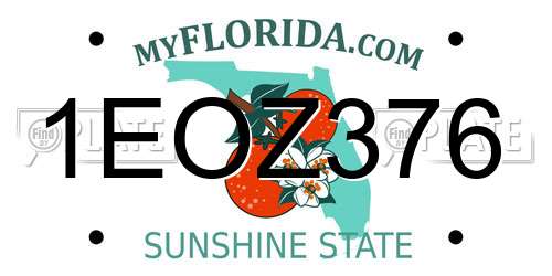 1EOZ376 Florida License Plate