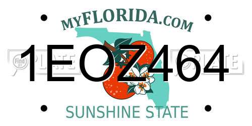 1EOZ464 Florida License Plate