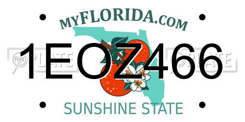 1EOZ466 Florida License Plate