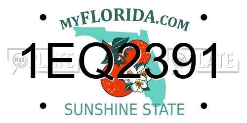 1EQ2391 Florida License Plate