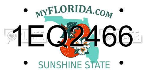 1EQ2466 Florida License Plate