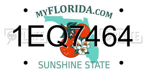 1EQ7464 Florida License Plate