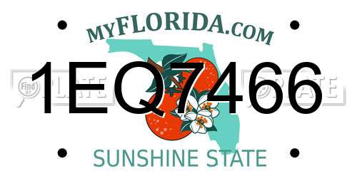 1EQ7466 Florida License Plate
