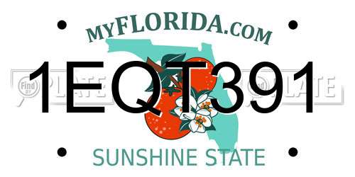 1EQT391 Florida License Plate