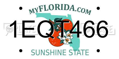 1EQT466 Florida License Plate