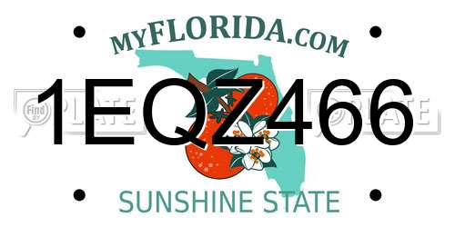 1EQZ466 Florida License Plate