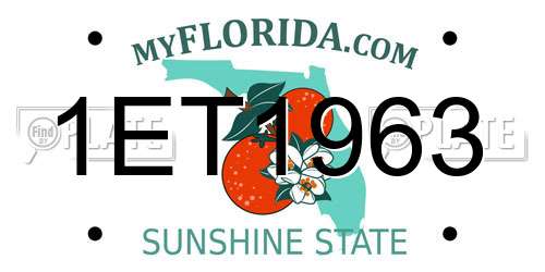 1ET1963 Florida License Plate
