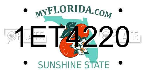 1ET4220 Florida License Plate