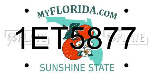 1ET5877 Florida License Plate