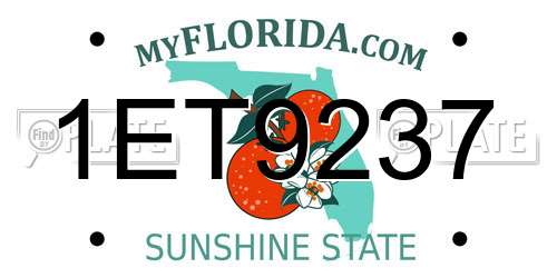 1ET9237 Florida License Plate