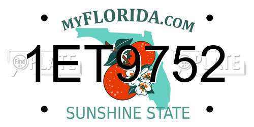 1ET9752 Florida License Plate