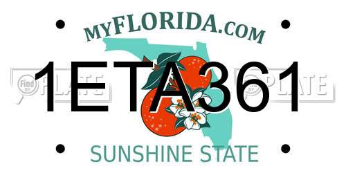 1ETA361 Florida License Plate