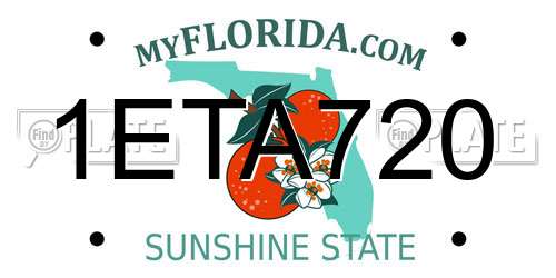 1ETA720 Florida License Plate
