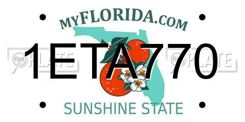 1ETA770 Florida License Plate