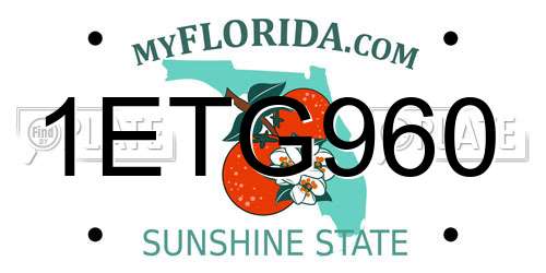 1ETG960 Florida License Plate