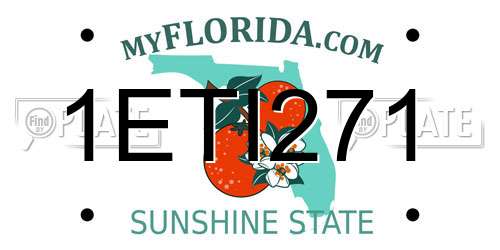 1ETI271 Florida License Plate